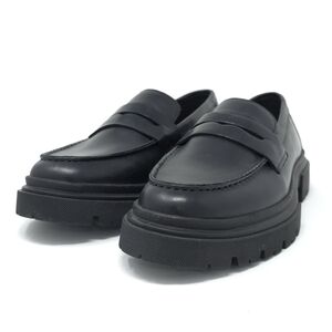 New Steve Madden Akkron Black Leather Loafers 7.5M